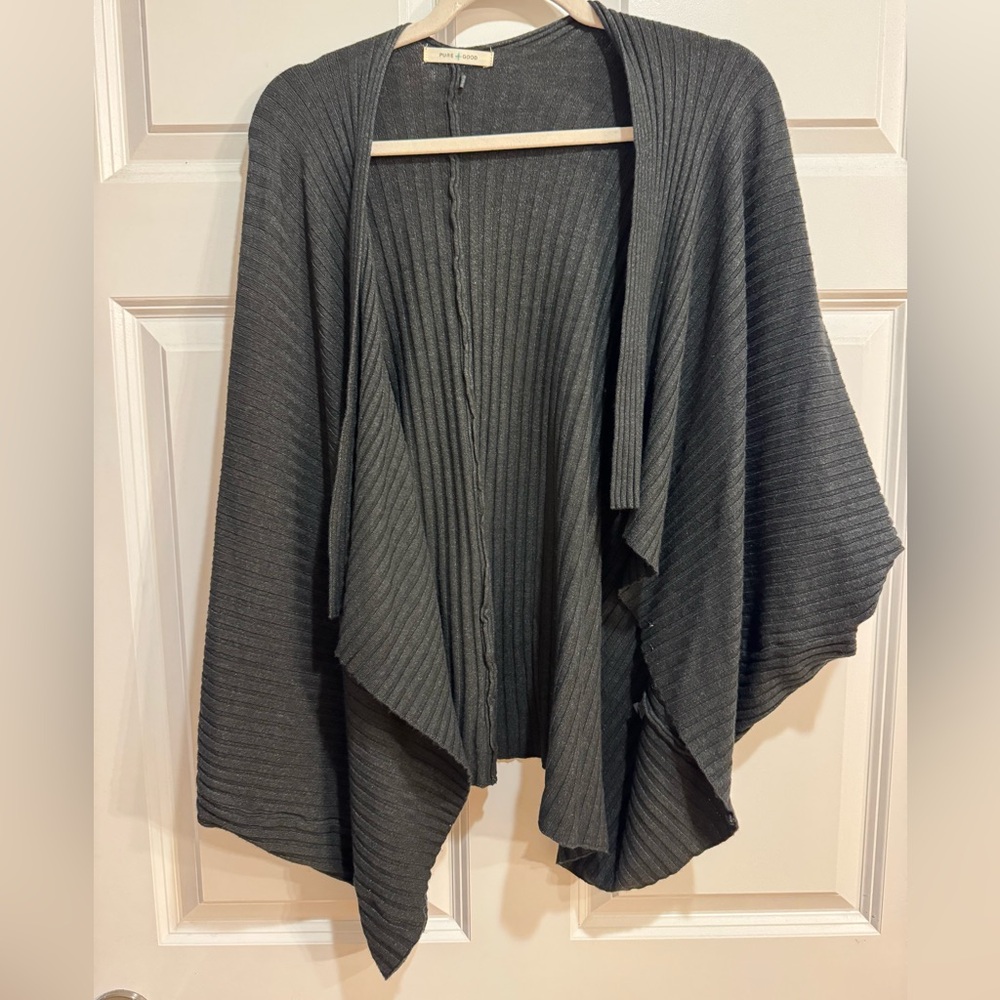 Elegant Grey/Blue Open-Front Cardigan Pure & Good from Anthropologie. One Size.